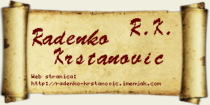 Radenko Krstanović vizit kartica